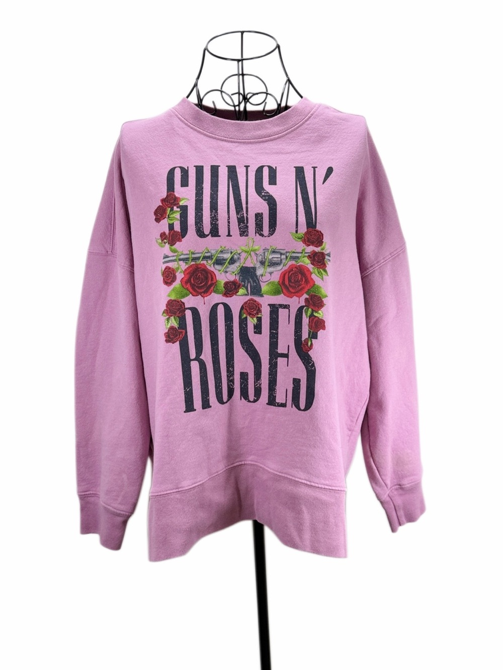 Guns N' Roses Pink Graphic Crewneck Sweater
